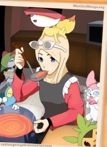 Hijabi Pokemon trainer