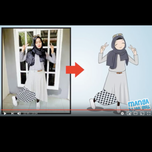 how to draw manga hijab girl from photo in corel draw video thumbnail