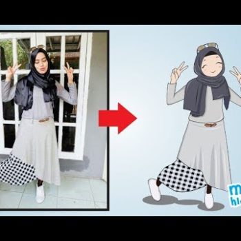how to draw manga hijab girl from photo in corel draw thumbnail